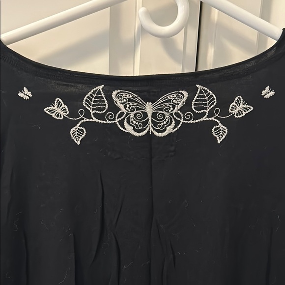 Johnny Was Black Embroidered V-Neck Knee-Length Dress Sz 1X - Picture 4 of 5